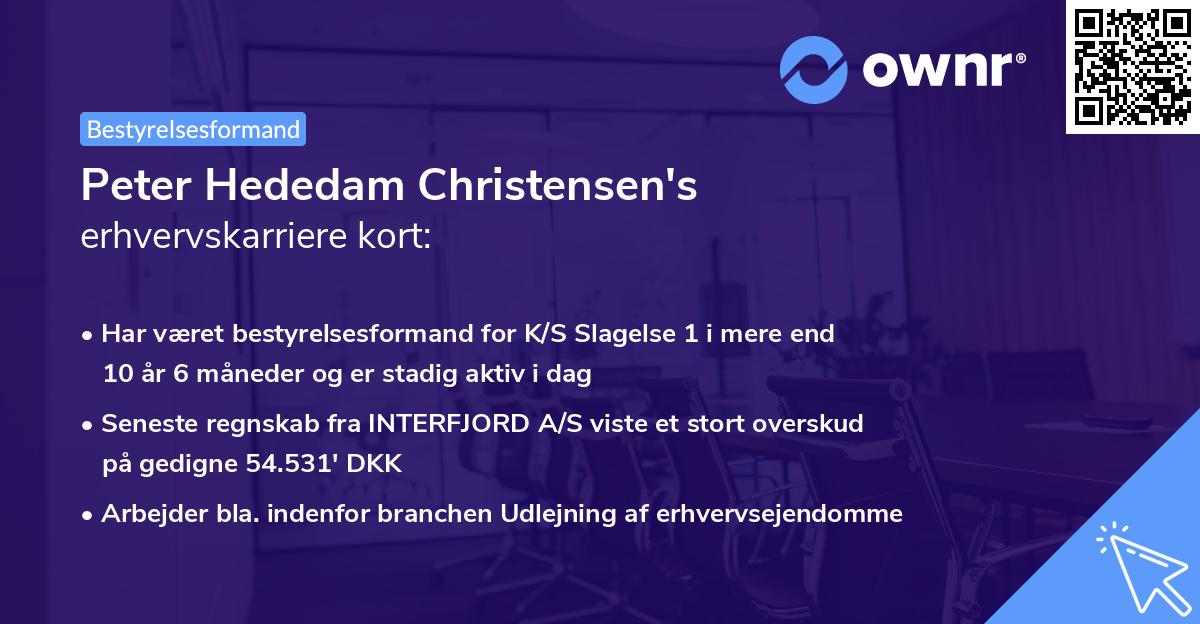 Peter Hededam Christensen's erhvervskarriere kort