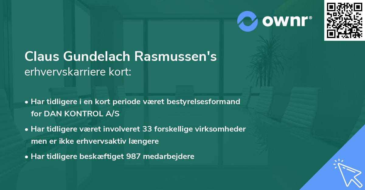 Claus Gundelach Rasmussen's erhvervskarriere kort