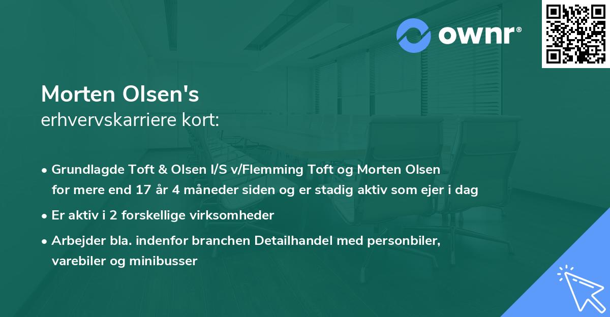 Morten Olsen's erhvervskarriere kort