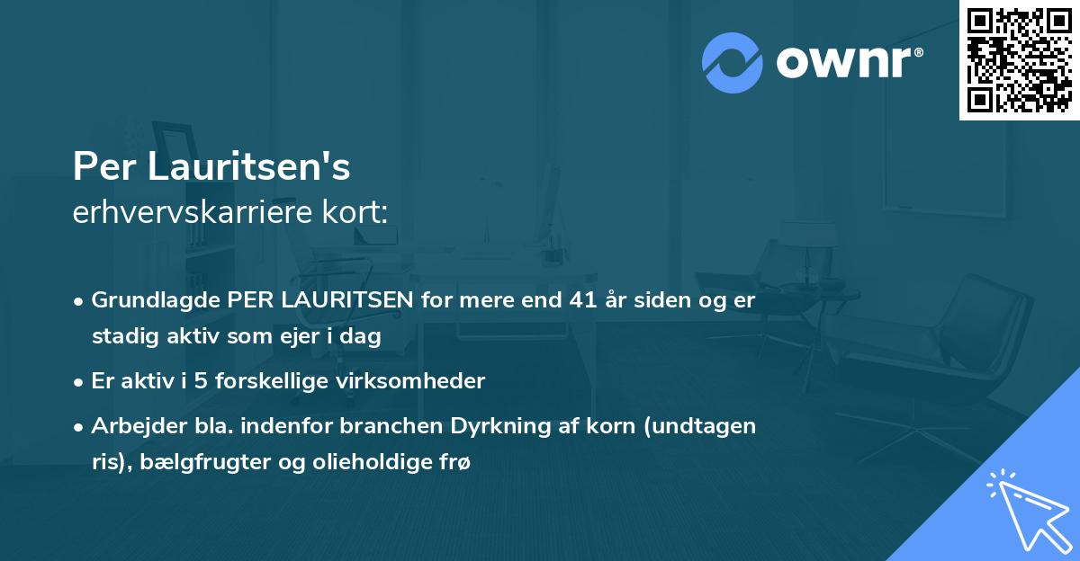 Per Lauritsen's erhvervskarriere kort