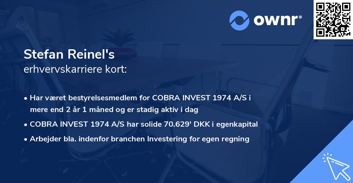 Stefan Reinel's erhvervskarriere kort