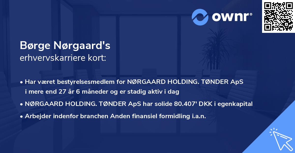 Børge Nørgaard's erhvervskarriere kort