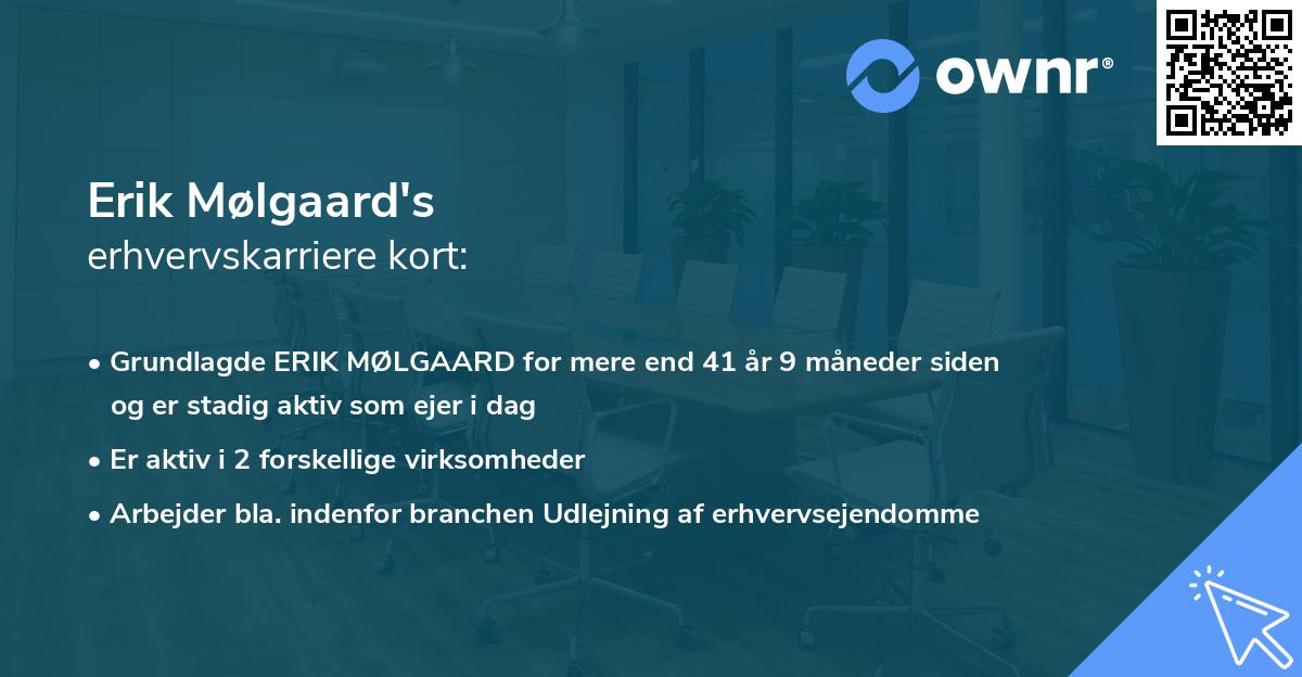 Erik Mølgaard's erhvervskarriere kort