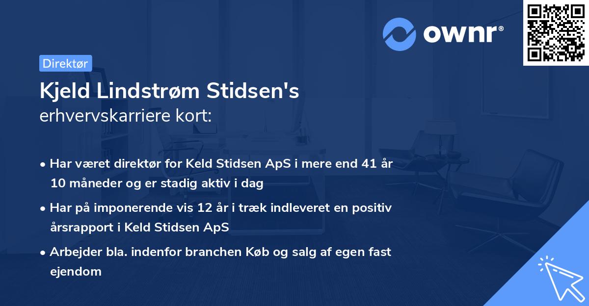 Kjeld Lindstrøm Stidsen's erhvervskarriere kort