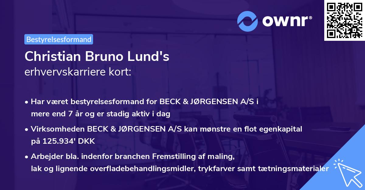 Christian Bruno Lund's erhvervskarriere kort