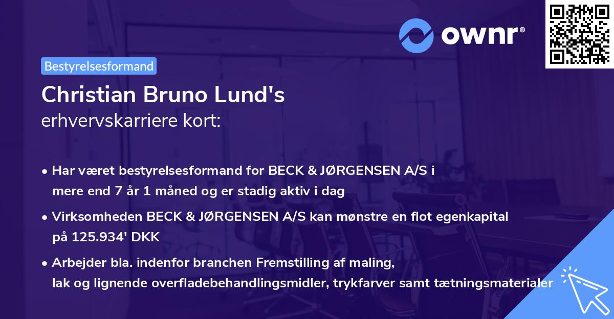 Christian Bruno Lund's erhvervskarriere kort