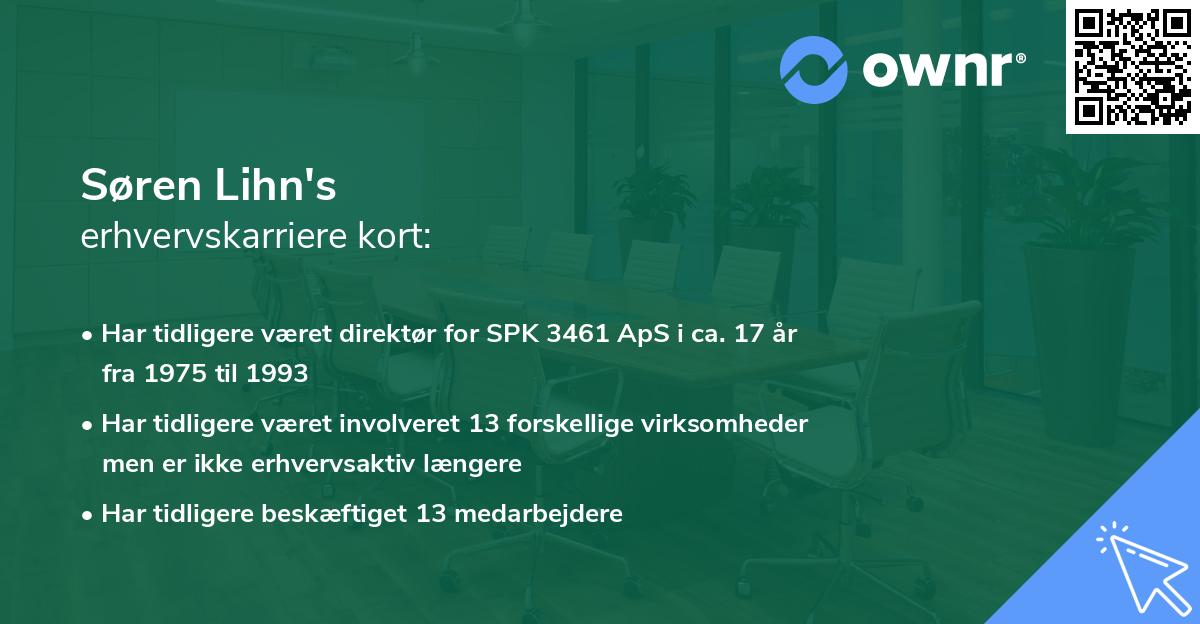 Søren Lihn's erhvervskarriere kort