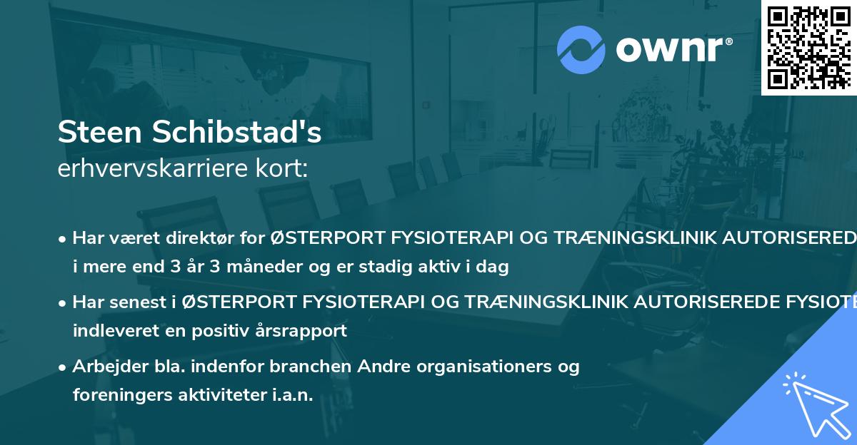 Steen Schibstad's erhvervskarriere kort