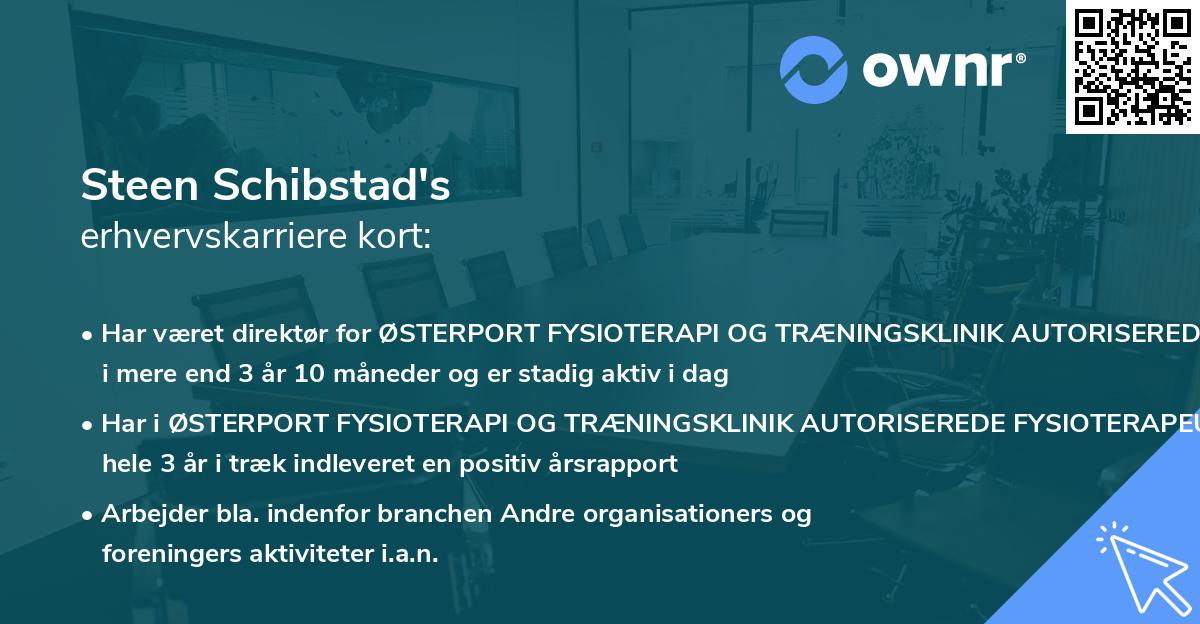 Steen Schibstad's erhvervskarriere kort