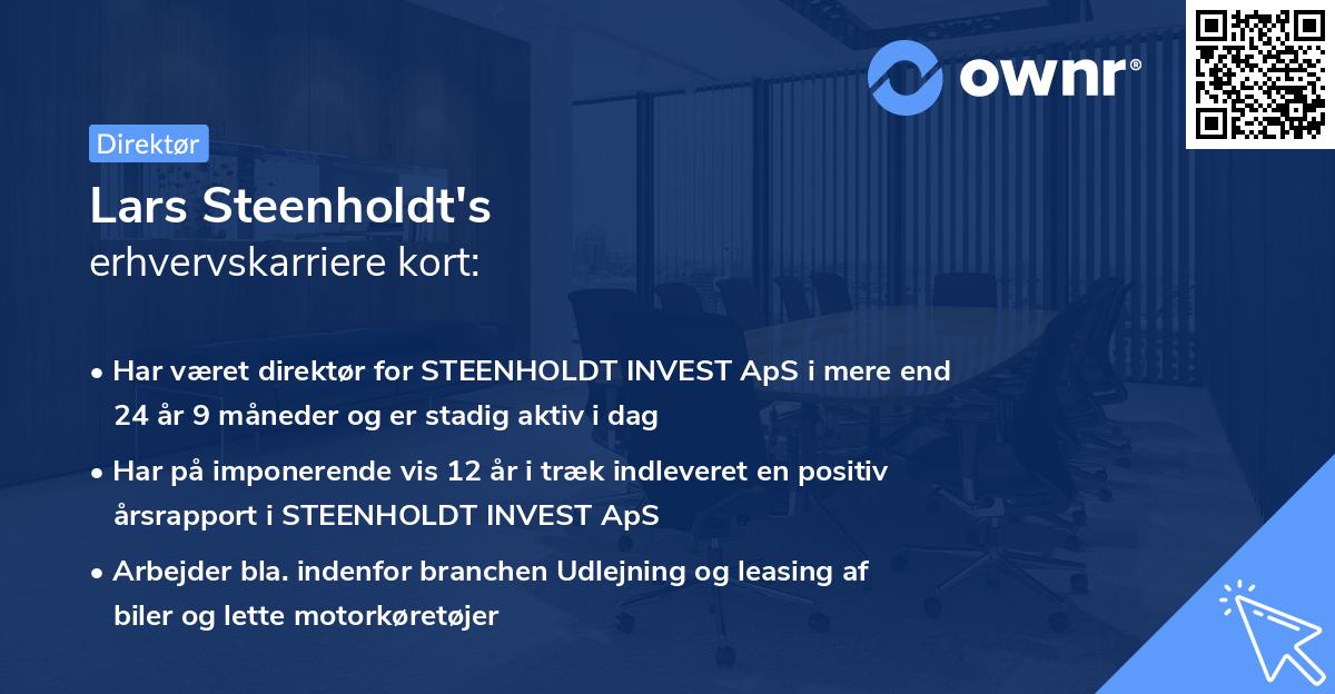 Lars Steenholdt's erhvervskarriere kort