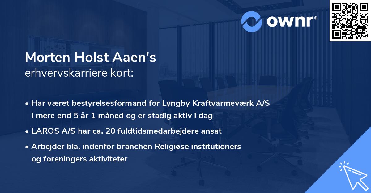 Morten Holst Aaen's erhvervskarriere kort