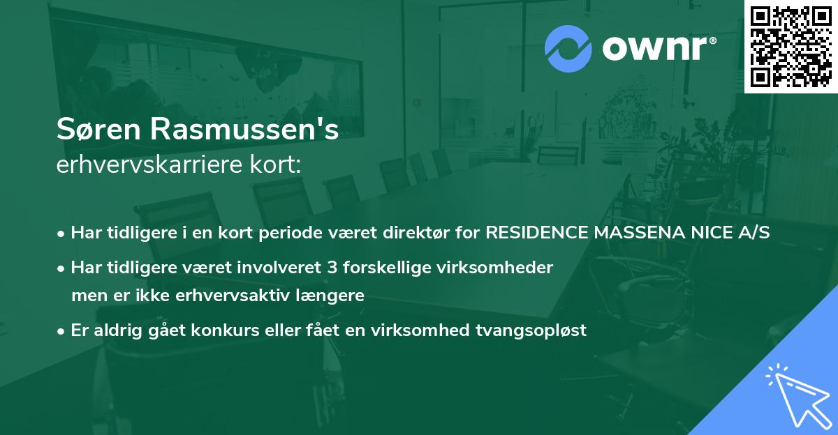 Søren Rasmussen's erhvervskarriere kort