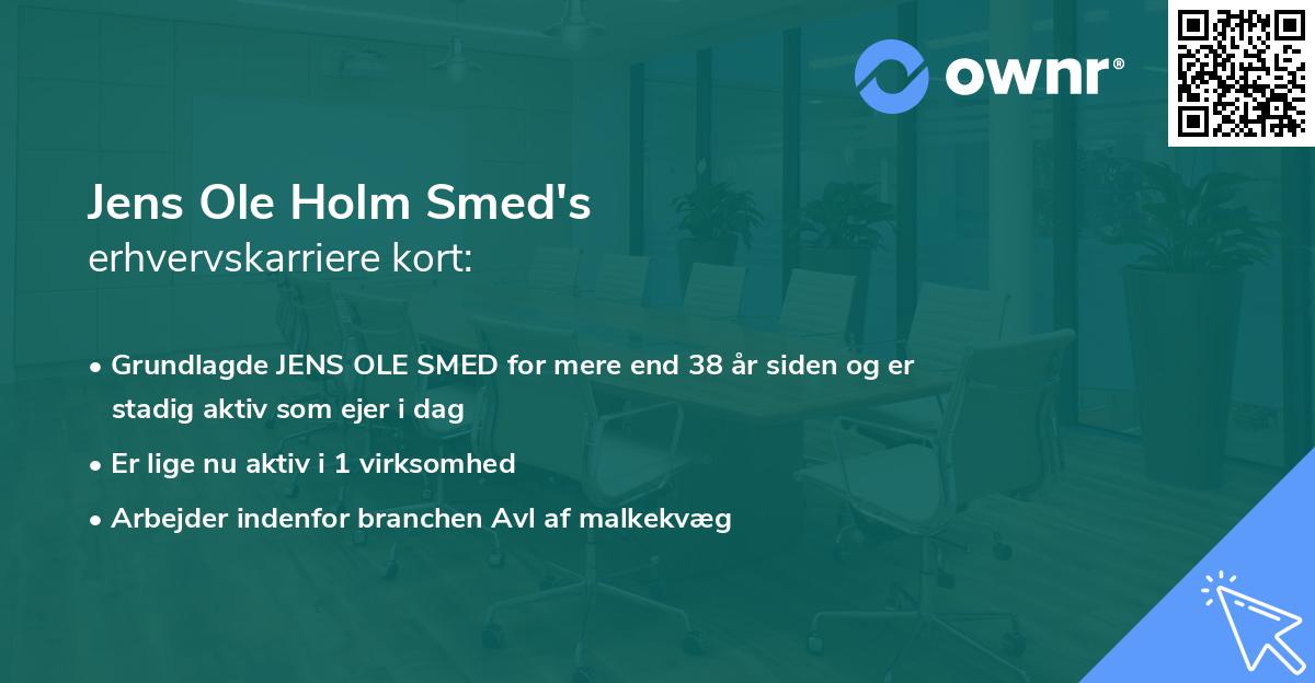 Jens Ole Holm Smed's erhvervskarriere kort