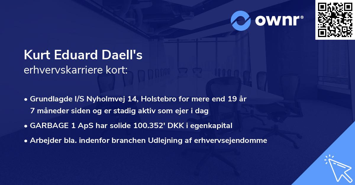 Kurt Eduard Daell's erhvervskarriere kort