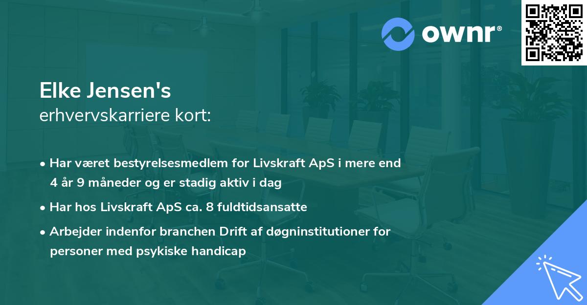 Elke Jensen's erhvervskarriere kort