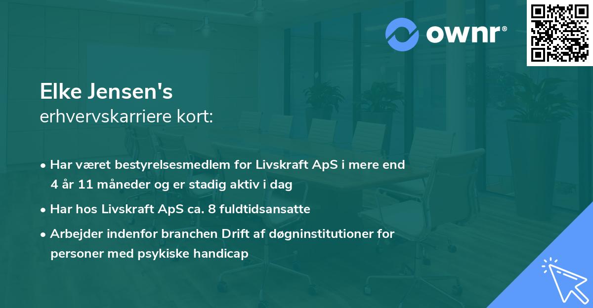 Elke Jensen's erhvervskarriere kort