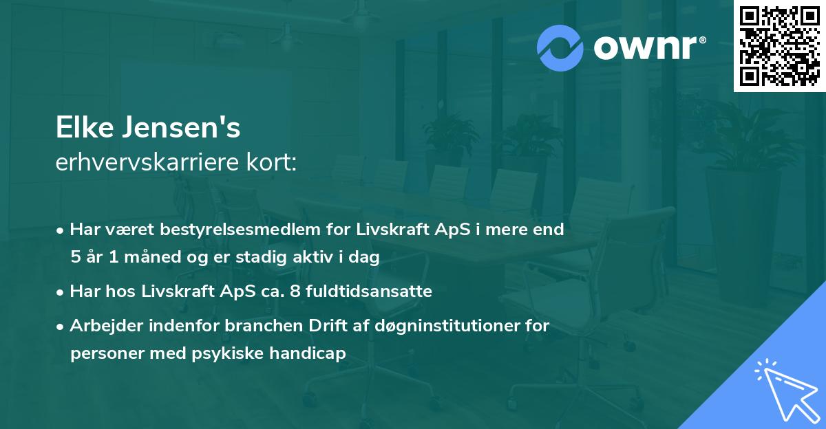 Elke Jensen's erhvervskarriere kort