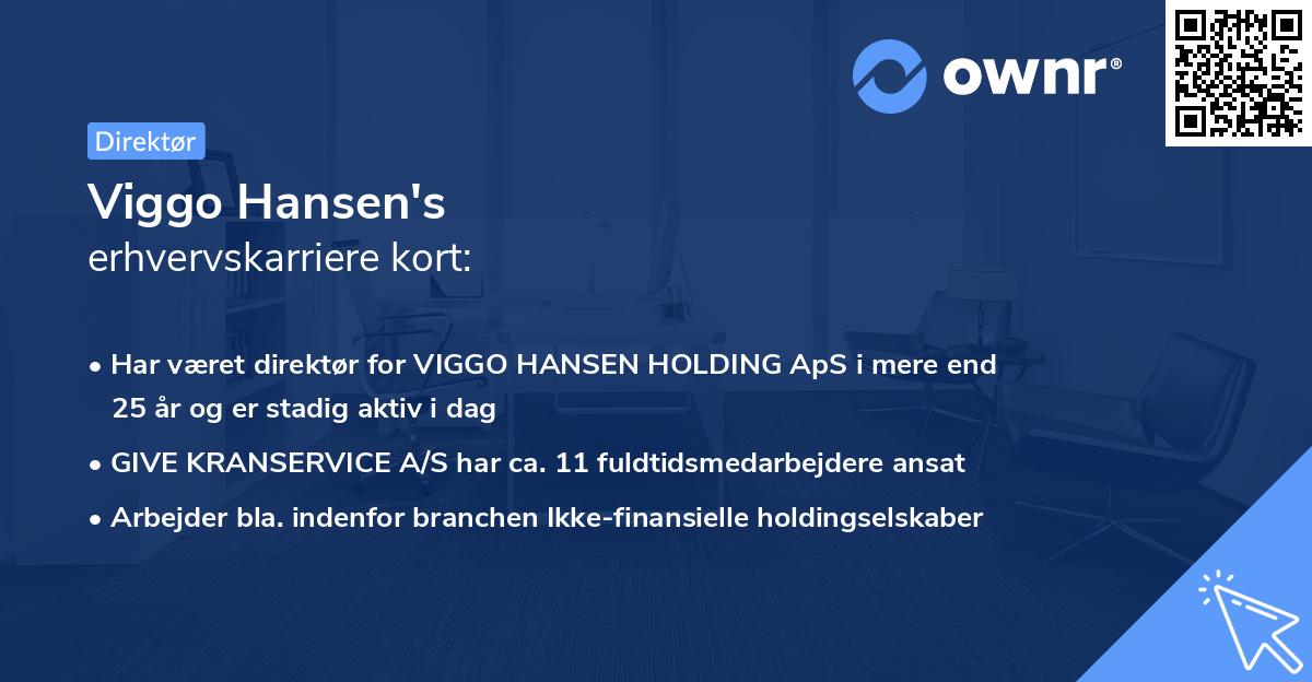 Viggo Hansen's erhvervskarriere kort