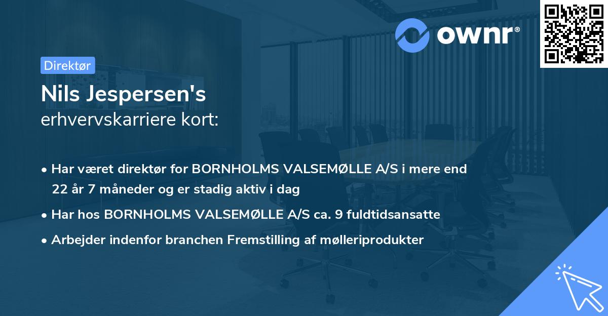 Nils Jespersen's erhvervskarriere kort