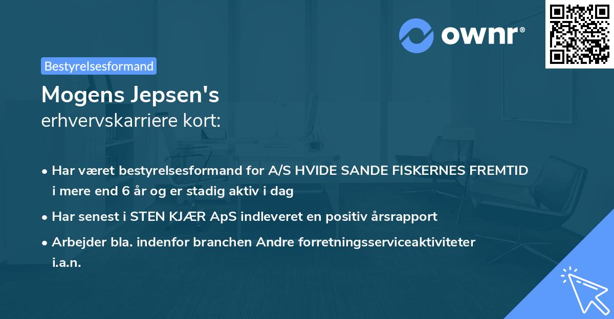 Mogens Jepsen's erhvervskarriere kort