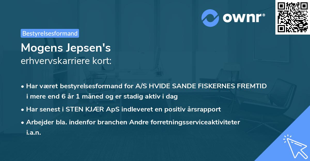 Mogens Jepsen's erhvervskarriere kort
