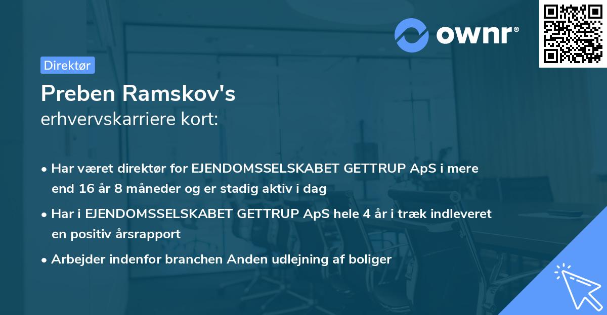 Preben Ramskov's erhvervskarriere kort