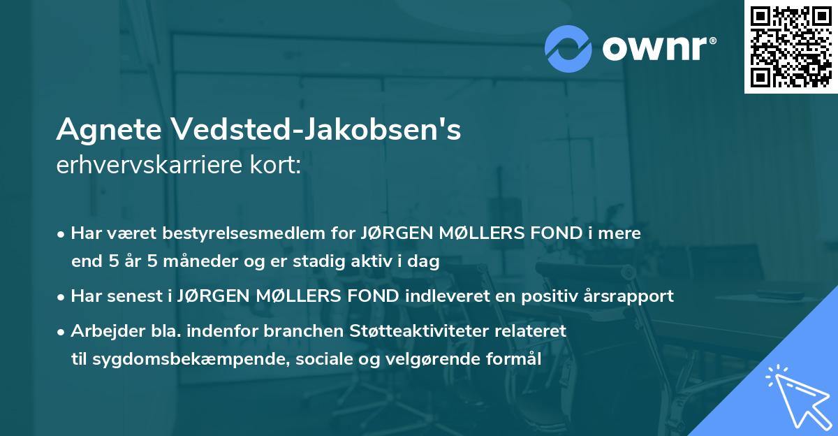 Agnete Vedsted-Jakobsen's erhvervskarriere kort