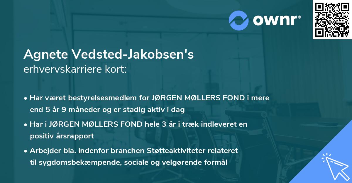 Agnete Vedsted-Jakobsen's erhvervskarriere kort