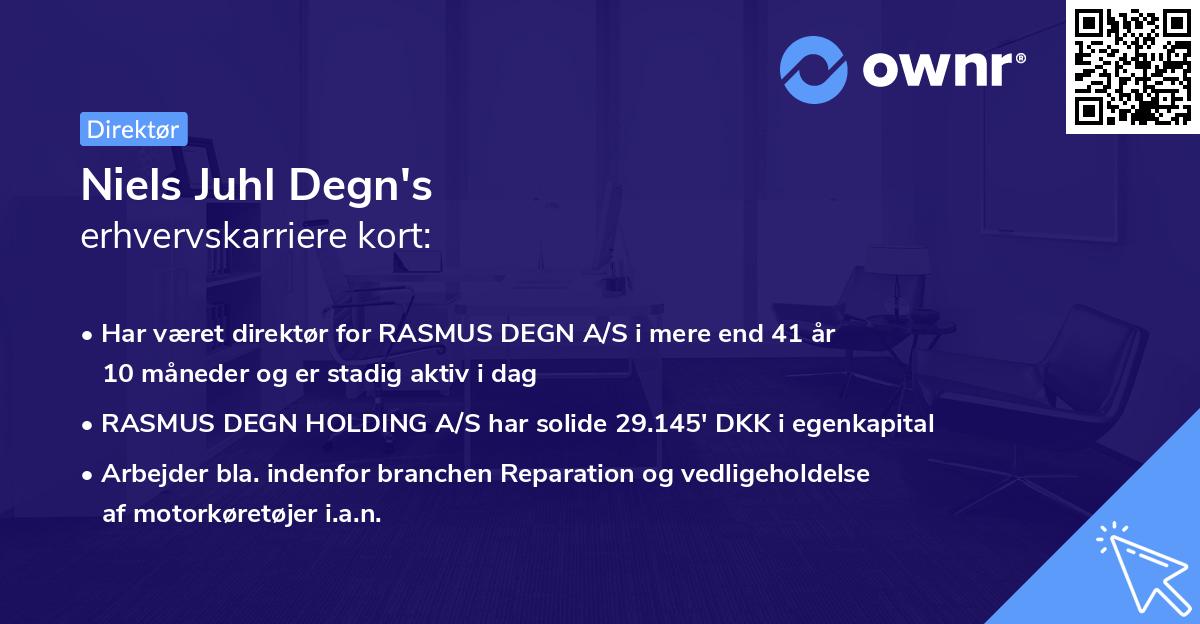 Niels Juhl Degn's erhvervskarriere kort