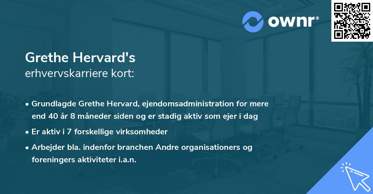 Grethe Hervard's erhvervskarriere kort
