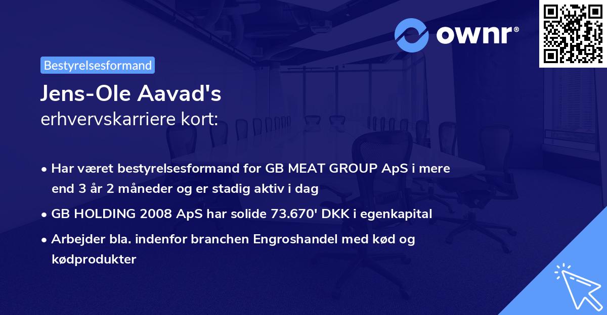 Jens-Ole Aavad's erhvervskarriere kort