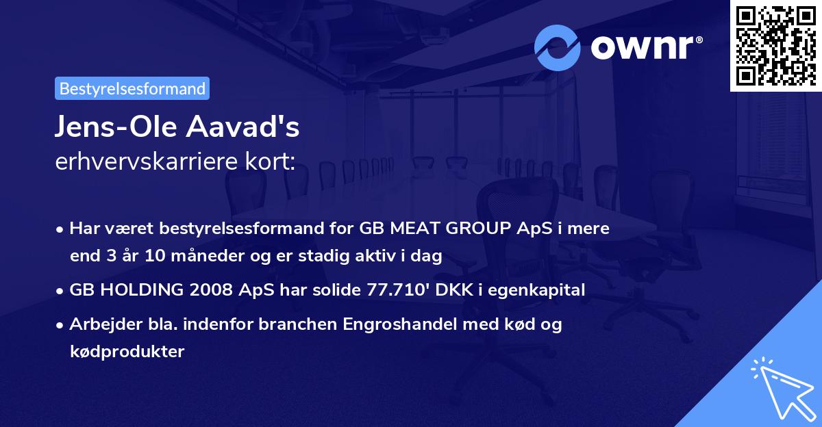 Jens-Ole Aavad's erhvervskarriere kort