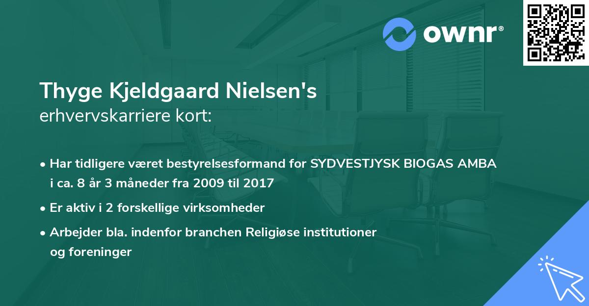 Thyge Kjeldgaard Nielsen's erhvervskarriere kort