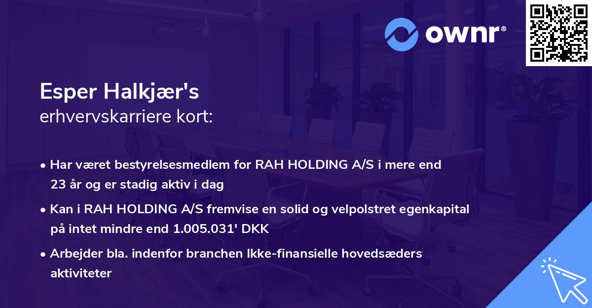 Esper Halkjær's erhvervskarriere kort