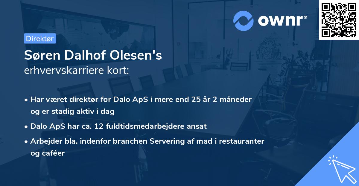 Søren Dalhof Olesen's erhvervskarriere kort