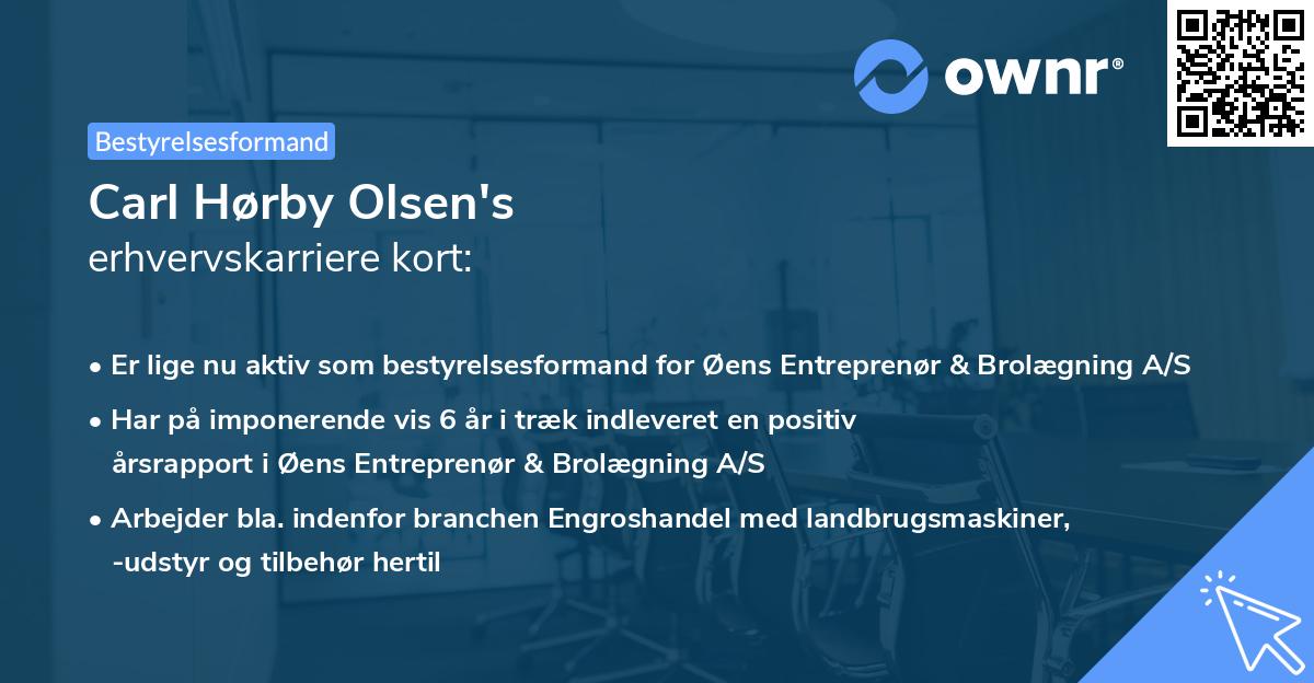 Carl Hørby Olsen's erhvervskarriere kort