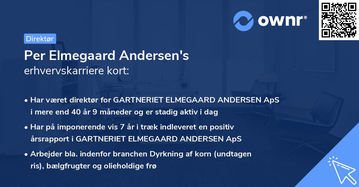 Per Elmegaard Andersen's erhvervskarriere kort