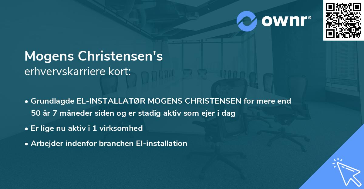 Mogens Christensen's erhvervskarriere kort