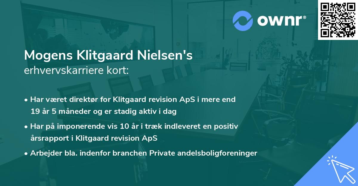 Mogens Klitgaard Nielsen's erhvervskarriere kort