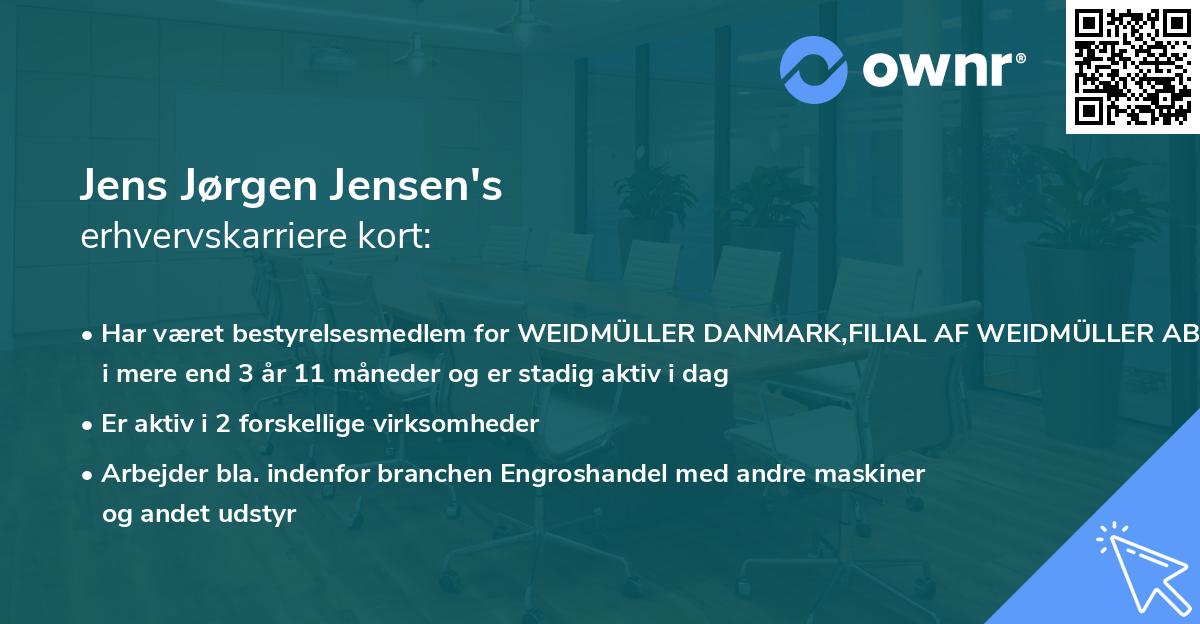 Jens Jørgen Jensen's erhvervskarriere kort