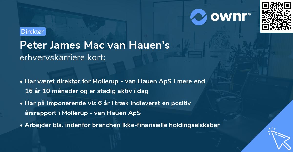 Peter James Mac van Hauen's erhvervskarriere kort
