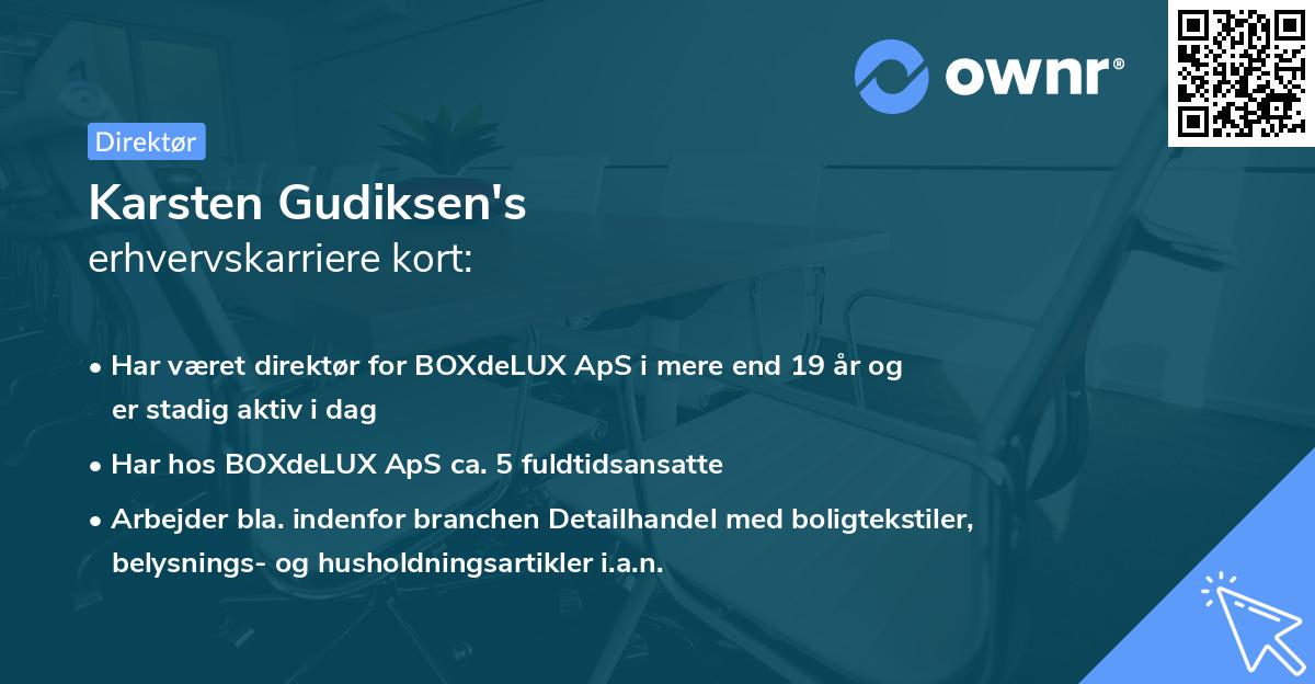 Karsten Gudiksen's erhvervskarriere kort