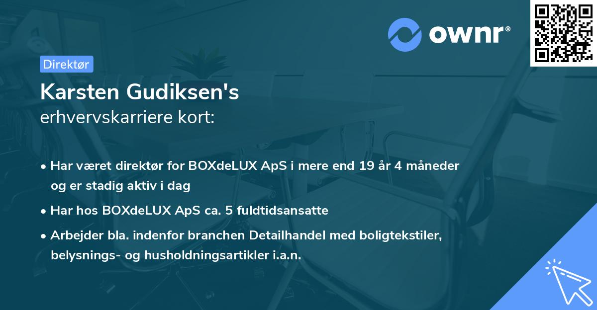 Karsten Gudiksen's erhvervskarriere kort