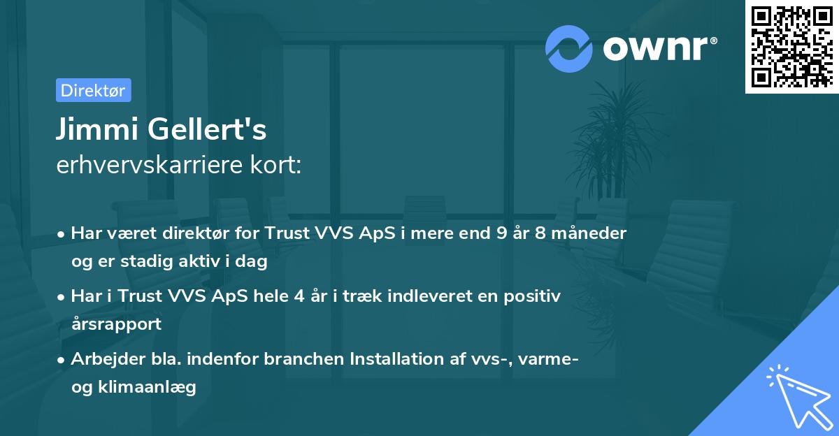 Jimmi Gellert's erhvervskarriere kort