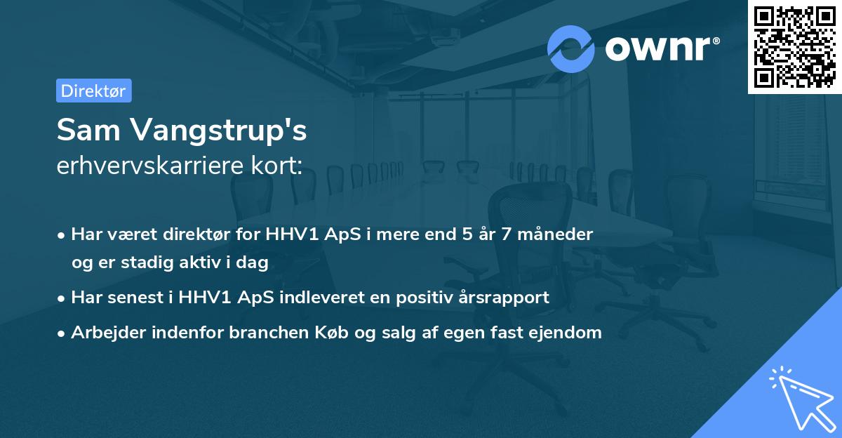 Sam Vangstrup's erhvervskarriere kort
