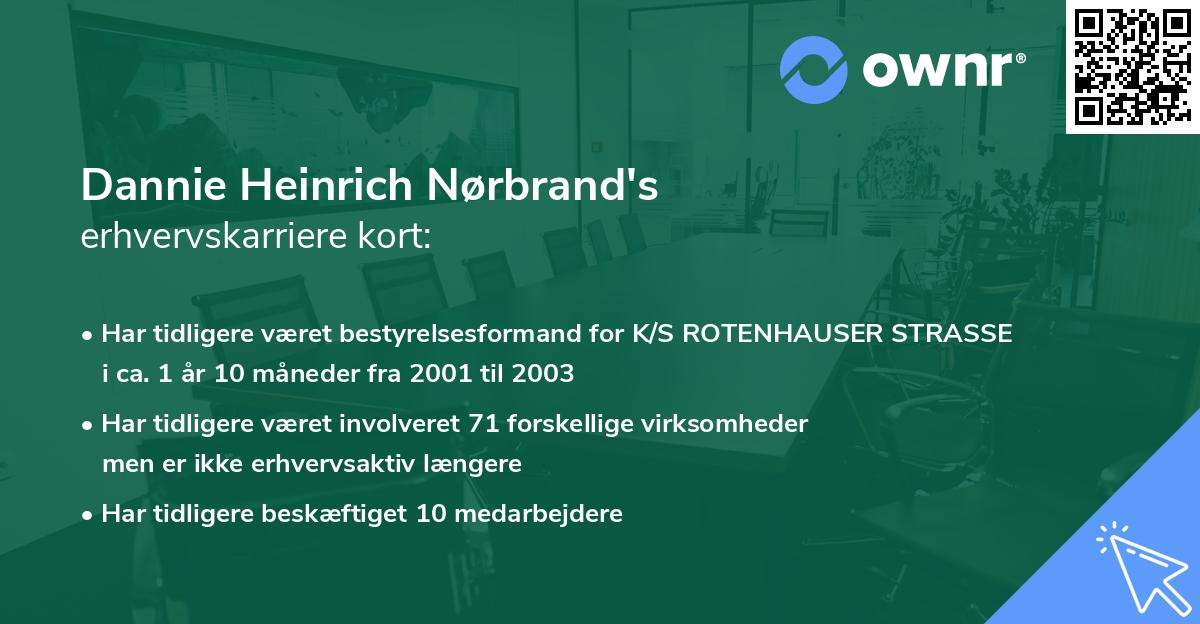 Dannie Heinrich Nørbrand's erhvervskarriere kort