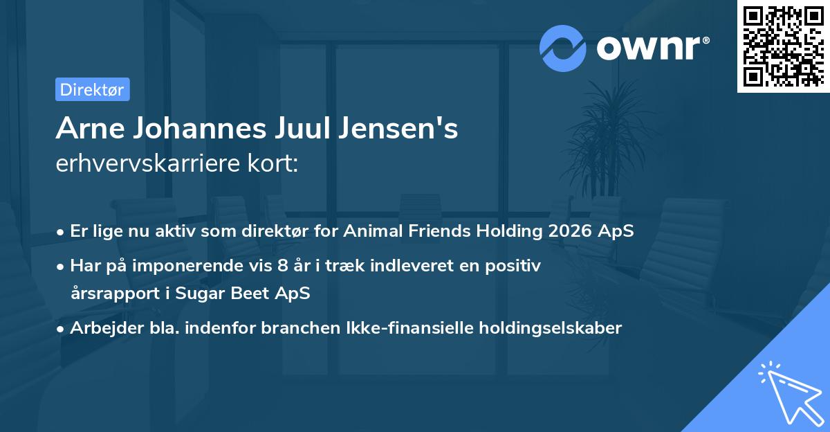 Arne Johannes Juul Jensen's erhvervskarriere kort