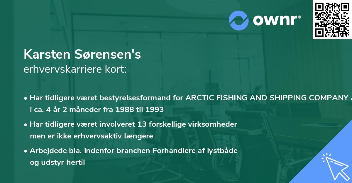 Karsten Sørensen's erhvervskarriere kort