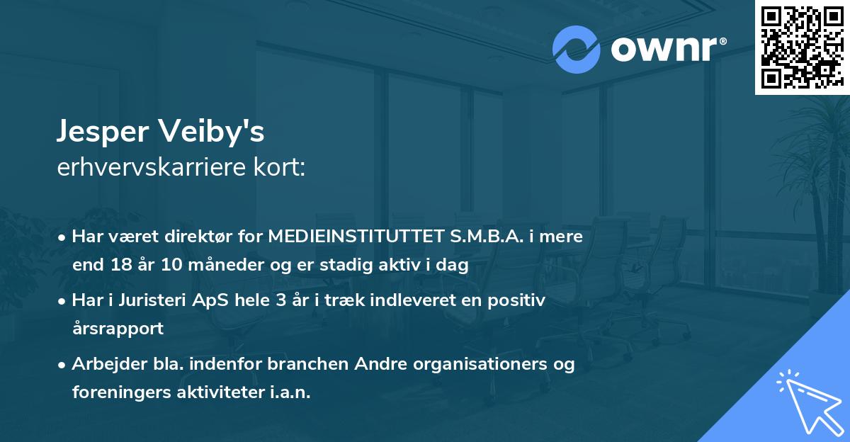 Jesper Veiby's erhvervskarriere kort