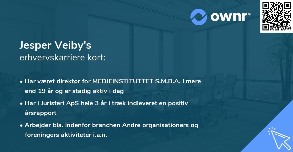 Jesper Veiby's erhvervskarriere kort